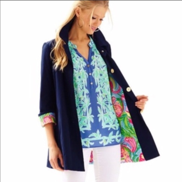 NWT Lilly Pulitzer Palm Beach Jacket, Navy, S - Picture 2 of 9